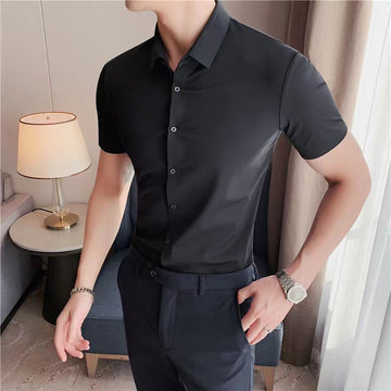 Edvard Noir Men’s Shirt – Ultra Stretch & Breathable Luxury