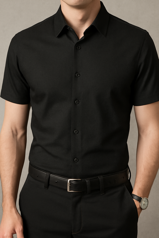 Edvard Noir Men’s Shirt – Ultra Stretch & Breathable Luxury